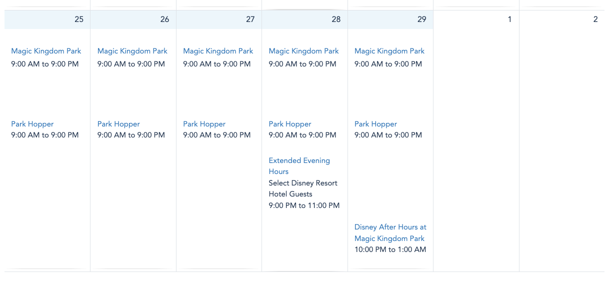 Full List of Disney World Park Hours for February 2024 the disney