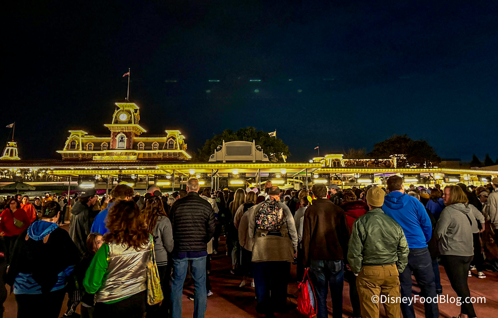 Your Jaw Will DROP When You See How EMPTY Magic Kingdom Is During An   2024 Wdw Magic Kingdom Park Entrance After Hours Event Entrance Line Crowds 4 