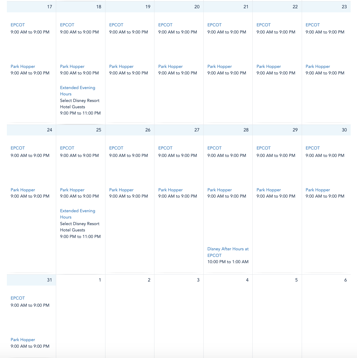 disney world september 2024 park hours